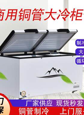 商用卧式冰柜冷藏冷冻大容量冷柜超市冰箱单双温速冻雪糕柜