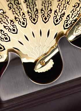 立体金扇京剧脸谱中国风特色工艺品摆件礼物出国外事送老外小礼品