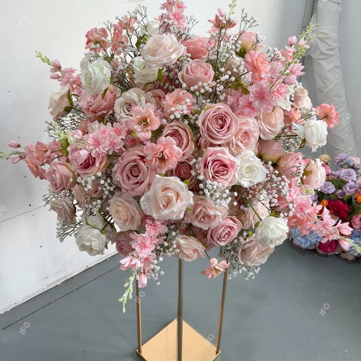 世爵爆款婚庆设计仿真花花球造型酒店KTV摆放粉色60cm桌花,家居饰品,仿真花/假花,淘宝优惠券,粉丝福利购,淘宝优惠卷