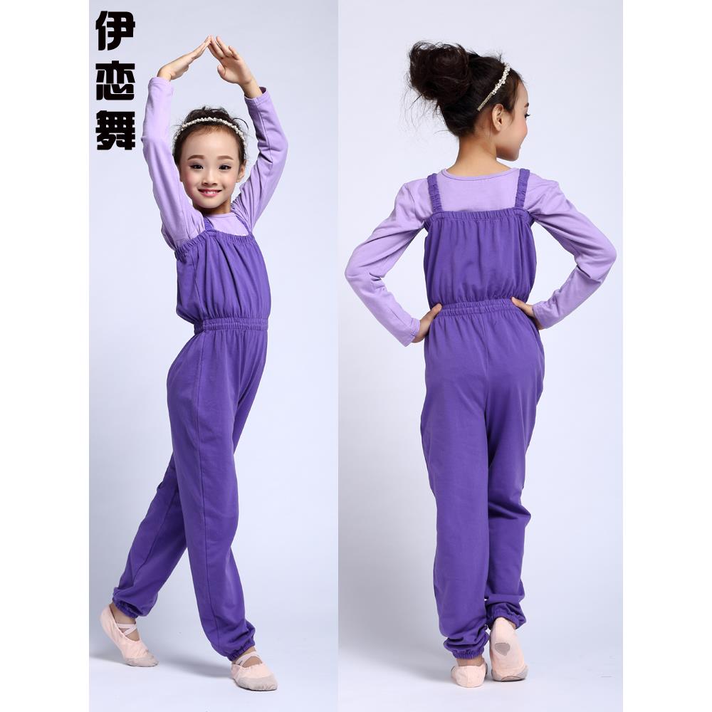 新的幼儿工作服舞蹈练习服装女孩瑜伽连体衣考试服装长袖春夏