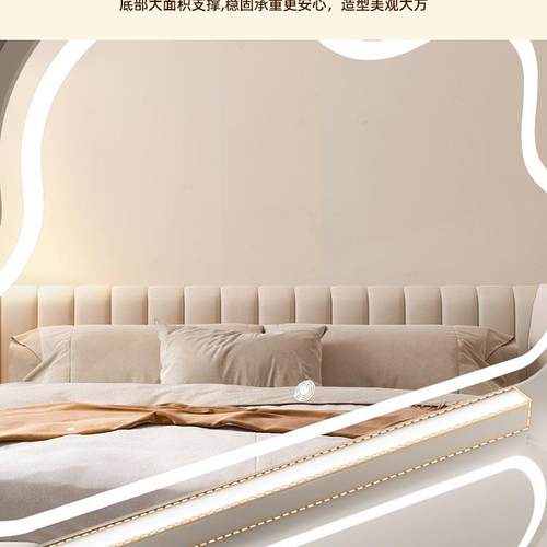 约台简BBC式带灯妆梳妆D镜带灯LE化镜网红智能镜大号桌面智能云朵