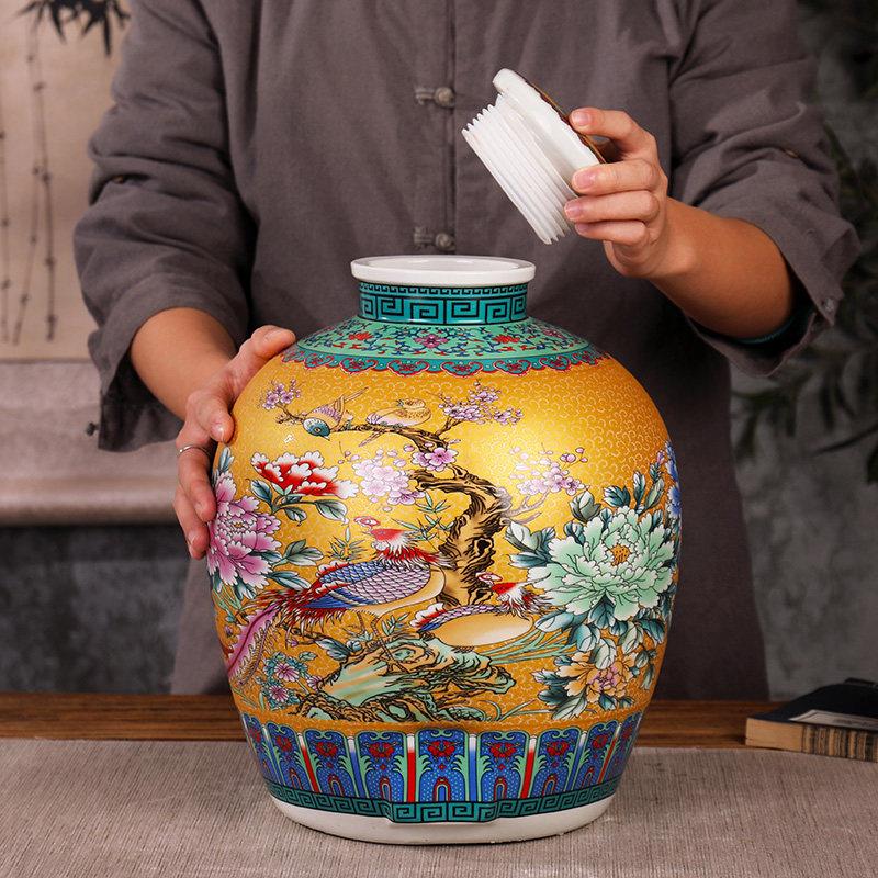 景德镇PC-JN陶瓷泡酒坛子专10空斤5斤家用密封存酒用罐0酿酒缸酒