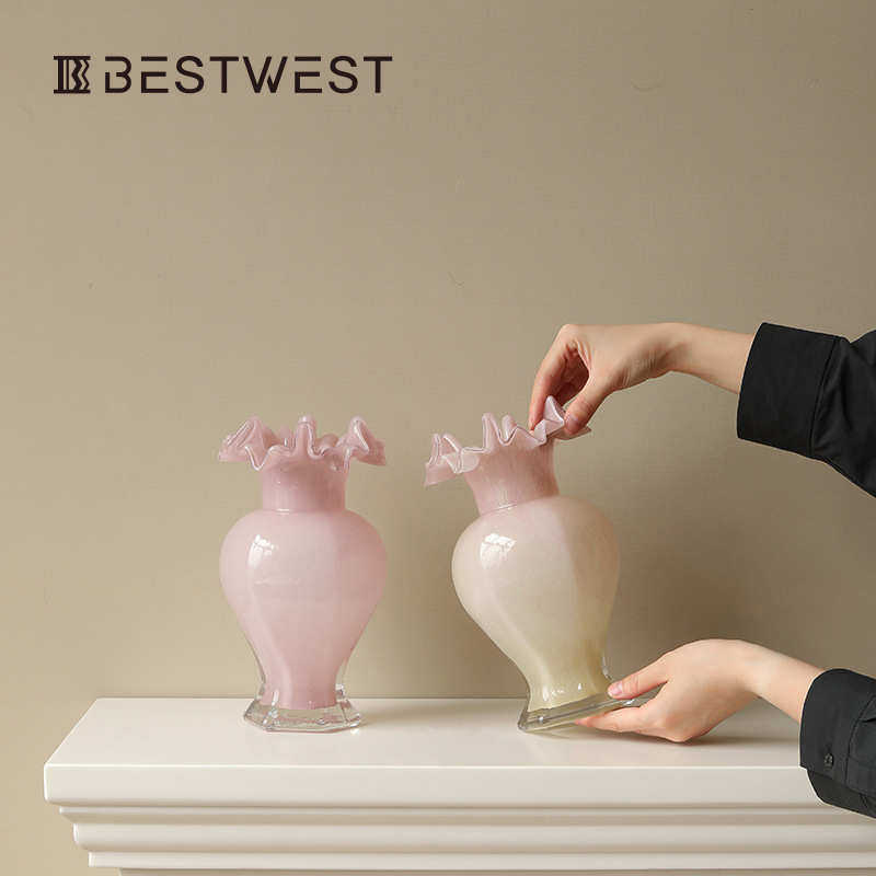 艺术花瓶玻璃轻奢高级感水培器皿中古摆件客厅插花复古绝美设计感,家居饰品,花瓶,淘宝优惠券,粉丝福利购,淘宝优惠卷