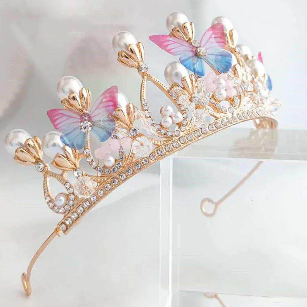 Rhinestone Butterfly Shape Tiara Crown Princess Costume Head