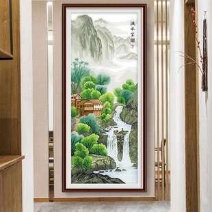 家手自 客用厅玄关新新中式 十字绣风景5241工山水画2020款 线绣竖版