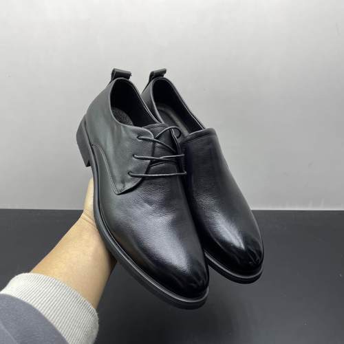 正品2式023秋季务真皮休闲软系带正商皮鞋牛皮底男鞋