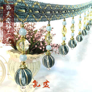 新款 亮片牛筋珠子窗帘帘头花边密度好欧式 工厂直销现货批发