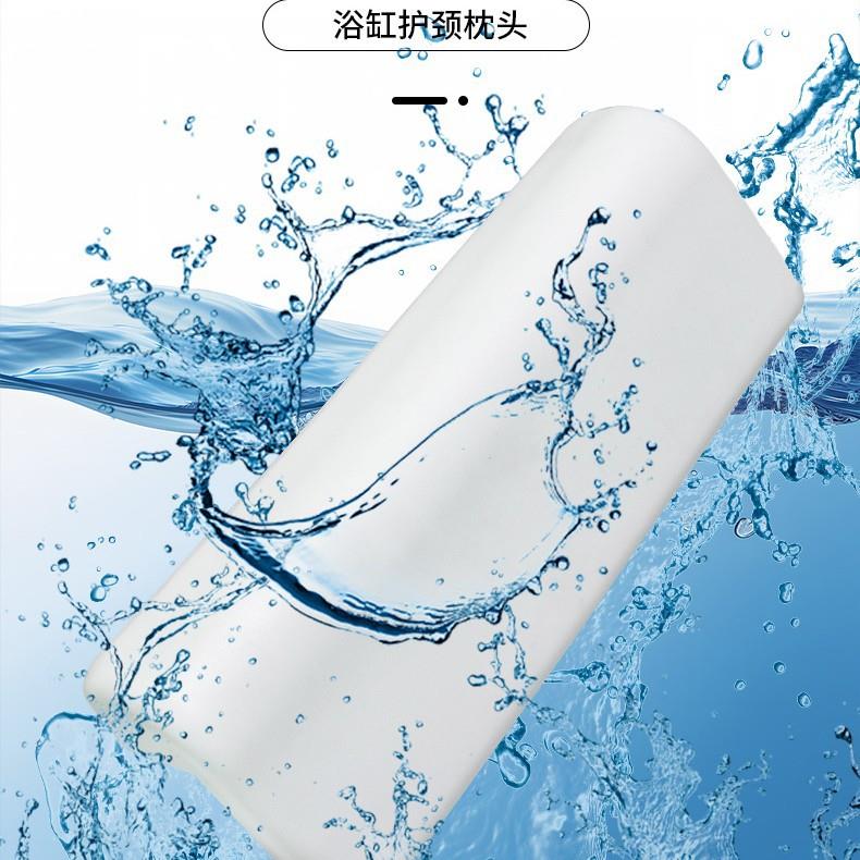 源头厂家 高回弹PU自吸附浴缸枕头 防滑防水防霉抗菌凝胶枕酒店