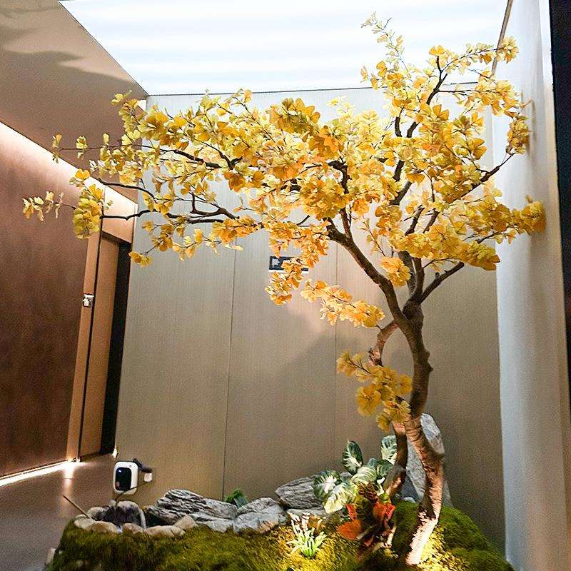 高端银杏树仿真绿植假树橱窗装饰造景室内外简约景观落地大型摆件