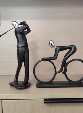 北欧简约现代黑色运动人物模型摆件家居装饰品书房客厅个性摆设