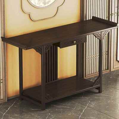 新简中式约现代长条端景台台家桌用玄关神案台实77401木加宽客厅