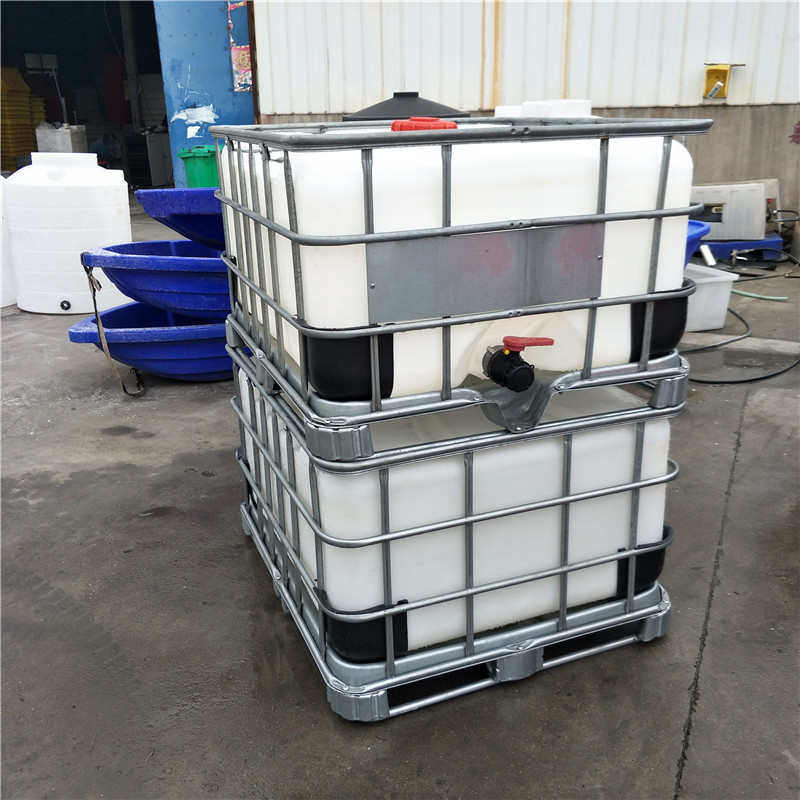厂家批发 卧式500L半吨桶 滚塑IBC集装桶 0.5吨方桶pe化工叉车桶