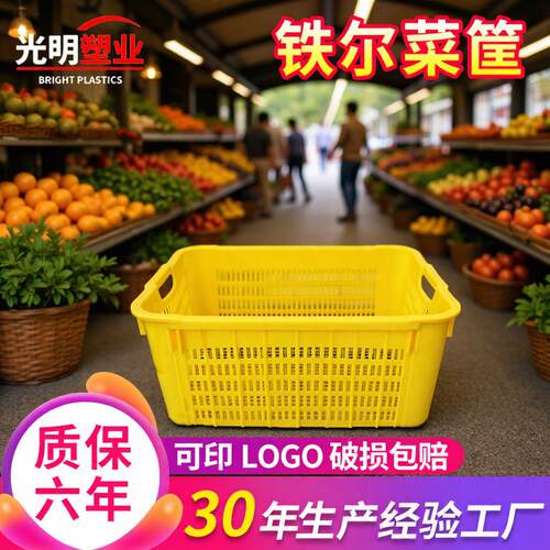 厂家塑料筐铁尔菜筐食品蔬菜储存运输筐加厚透气周转箱