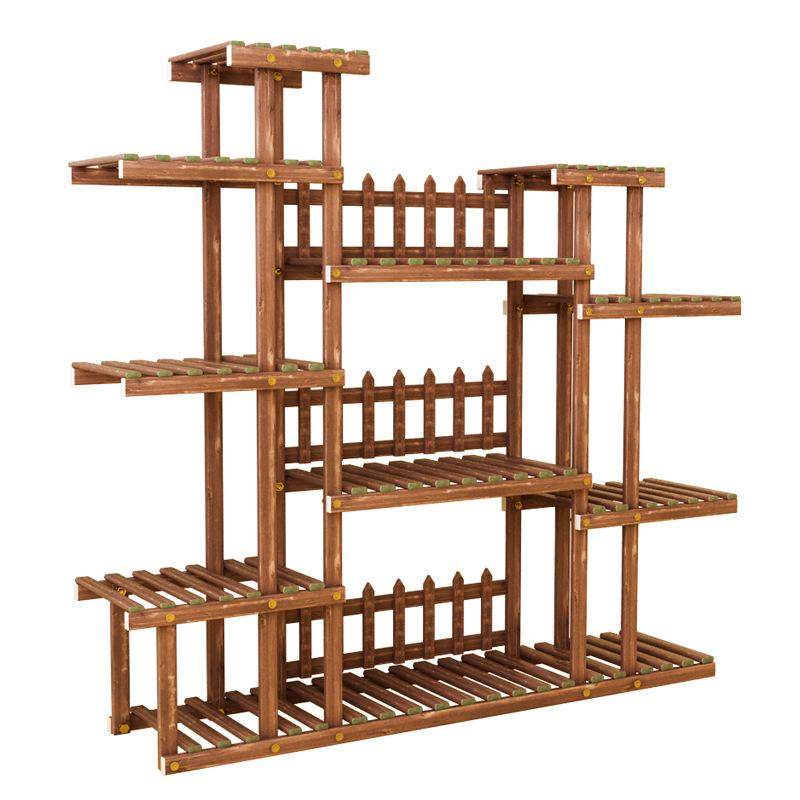 多肉花盆花架子简约实木质多层落地面室内阳台客厅特价置物架