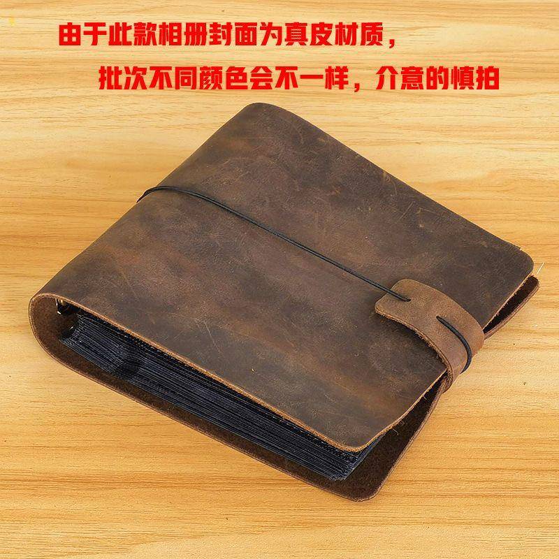 真皮复古三寸相册本拍立得影集插页式小相册纪念册票据卡片收纳册