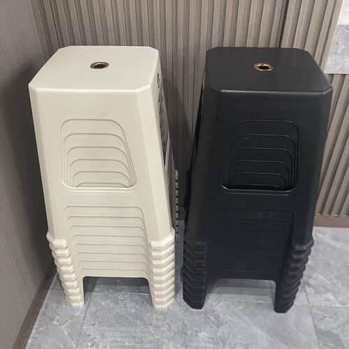 塑料凳子奶油风家居加厚成人胶板凳北欧中式成人踩脚凳可叠放备用