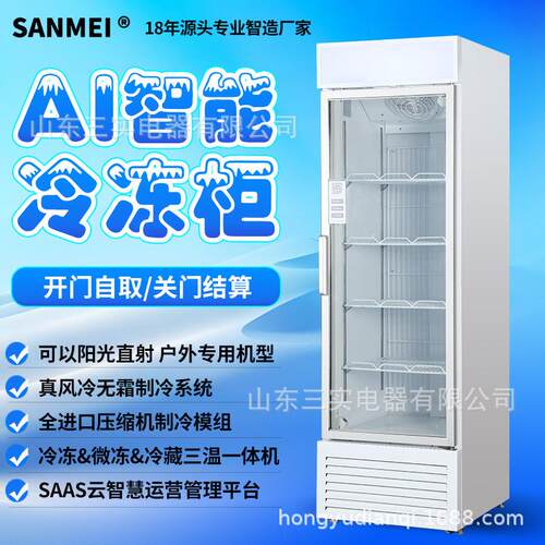 488L立式冷冻-18°C/-24°C雪糕预制菜智能售货机智能识别