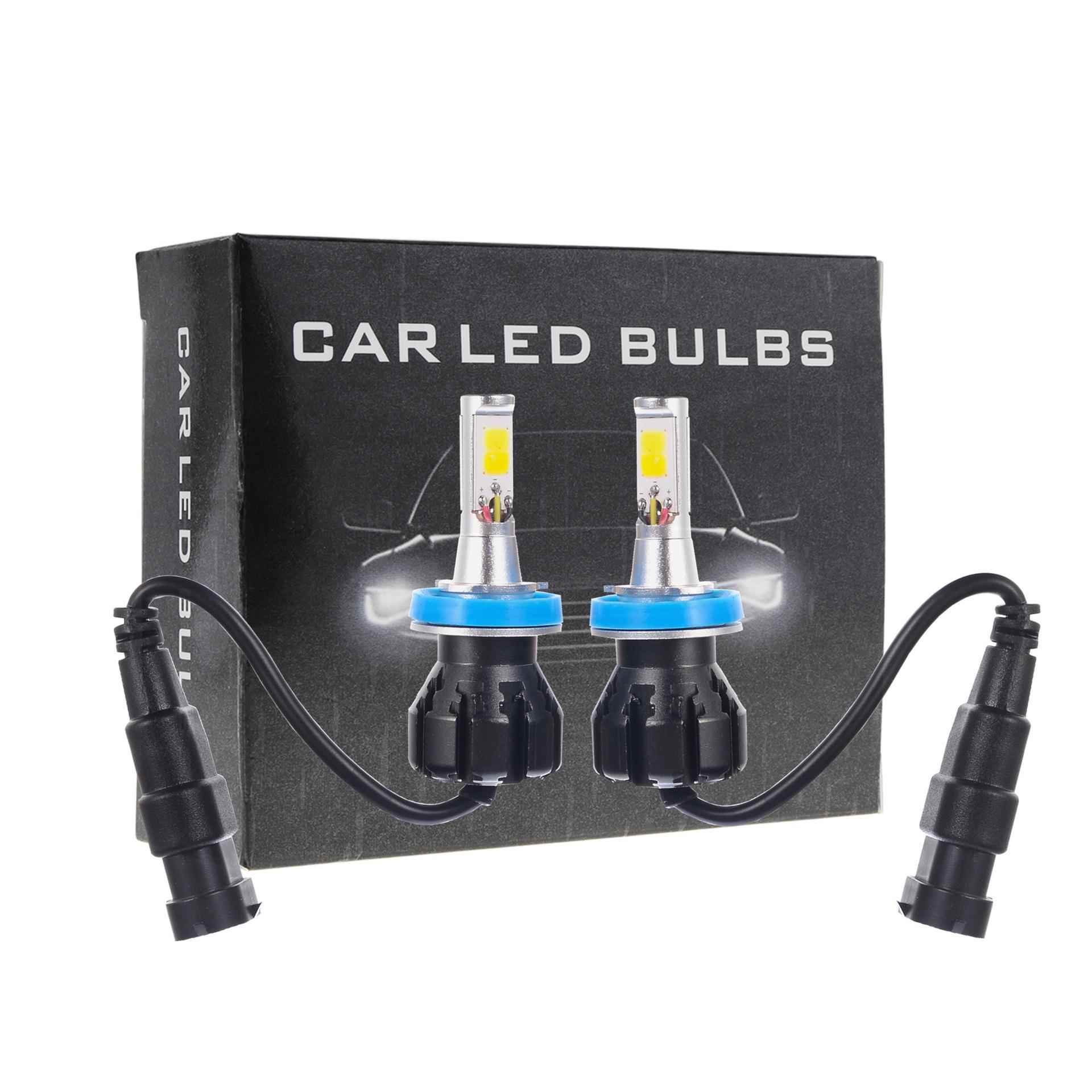 新款汽车LED双色前雾灯 H8 H11 COB 24W 白光+黄金光