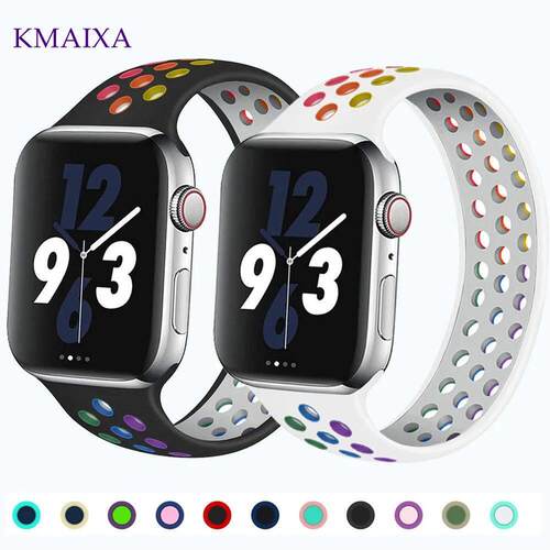 Solo Loop Strap For Apple Watch Band 44mm 40mm 38mm 42mm 41m