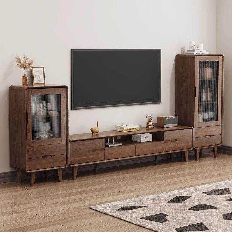 2026新款实木电视柜客厅家用收纳储物柜柜多功能一体茶几边柜组合