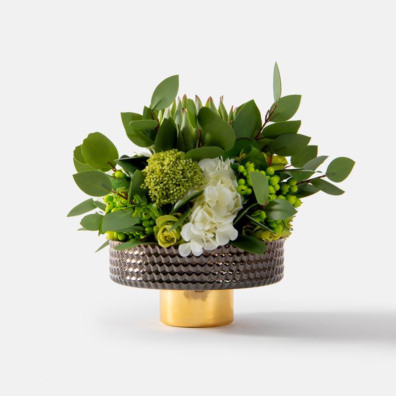 左顾时尚仿真花套装花盆假花整体花艺客厅餐桌花卧室样板间摆件