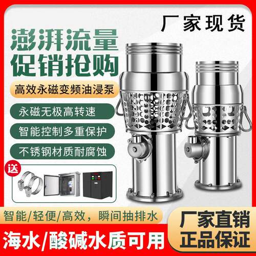永磁变频潜水泵水泵不锈钢轻便型可携式灌溉380V流量养殖鱼塘海水