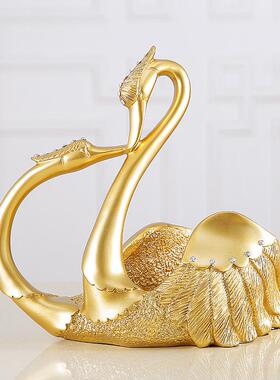 现代轻奢欧摆式天鹅HVZ件KTV酒架酒柜饰客厅家居装品酒店红树脂摆