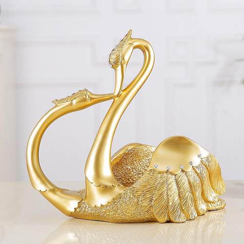 现代轻奢欧摆式天鹅HVZ件KTV酒架酒柜饰客厅家居装品酒店红树脂摆