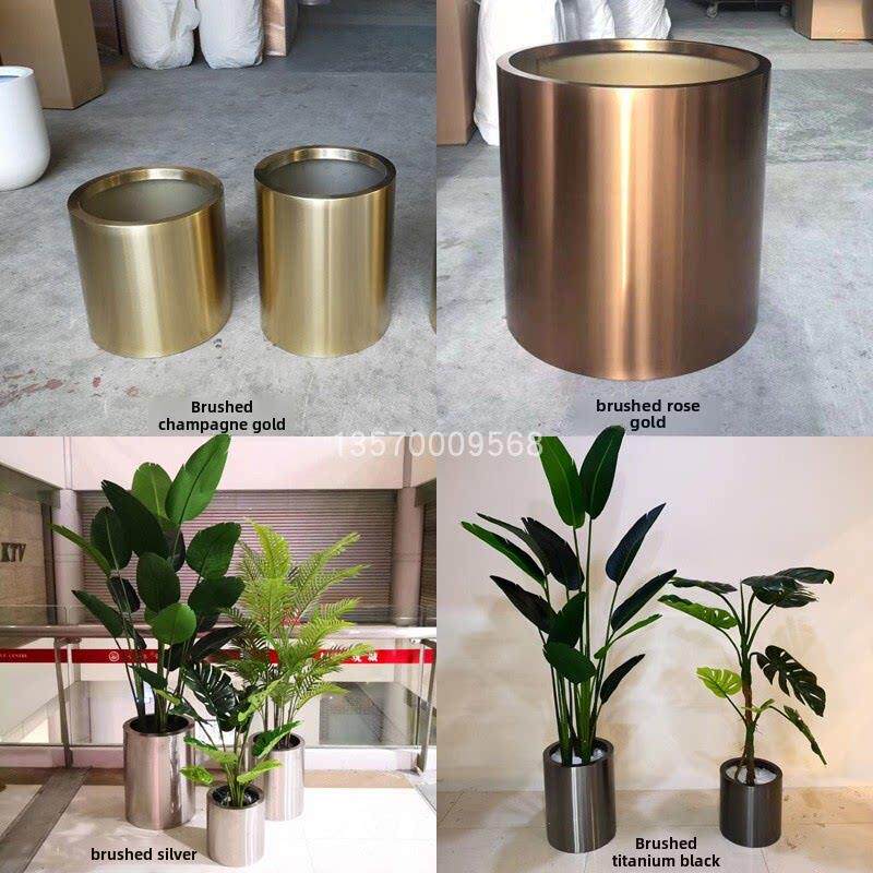 采购产圆品盆形不锈钢花，金属柱花瓶，落地式花卉装饰品，66300