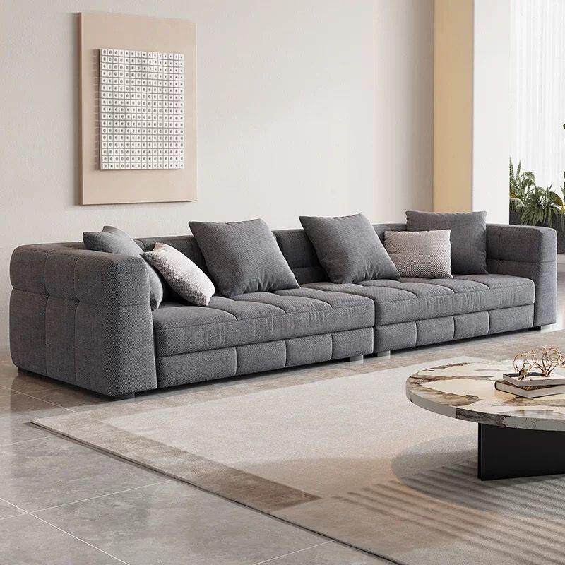 2026年新款布雷泽棉麻布艺沙发小户型直排三人位现代简约客厅