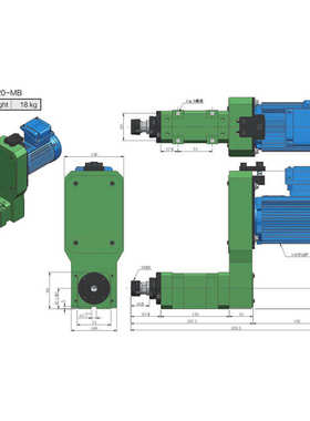 镗铣动力头带电机铣槽镗孔切削小型铣床铣刀动力头多功能高效