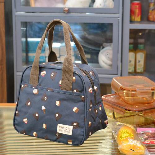 小学生便当带手提包上班族简约便当包儿童饭包外出小拎包保温餐袋