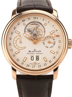 [9.8新]宝珀公价112万领袖系列陀飞轮自动机械男表2925-3642-53B