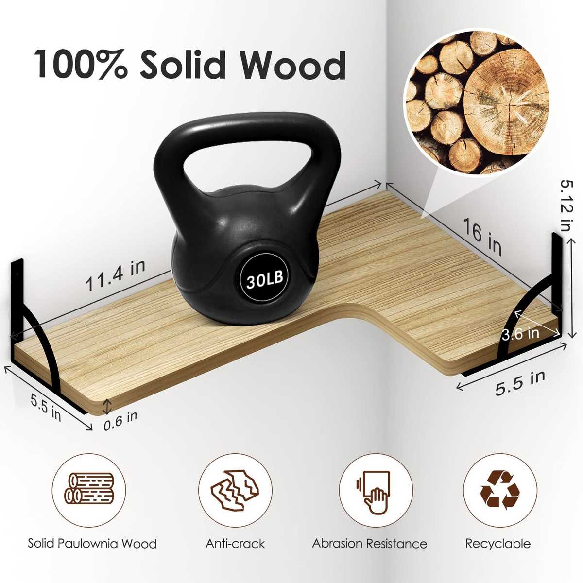 浮动壁架简约木质墙上置物架一字隔板墙面客厅卧室装饰加厚收纳架