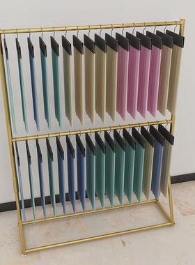 布料样品展示271架落地式围丝巾陈列架窗巾帘布艺卡架吊色板子展