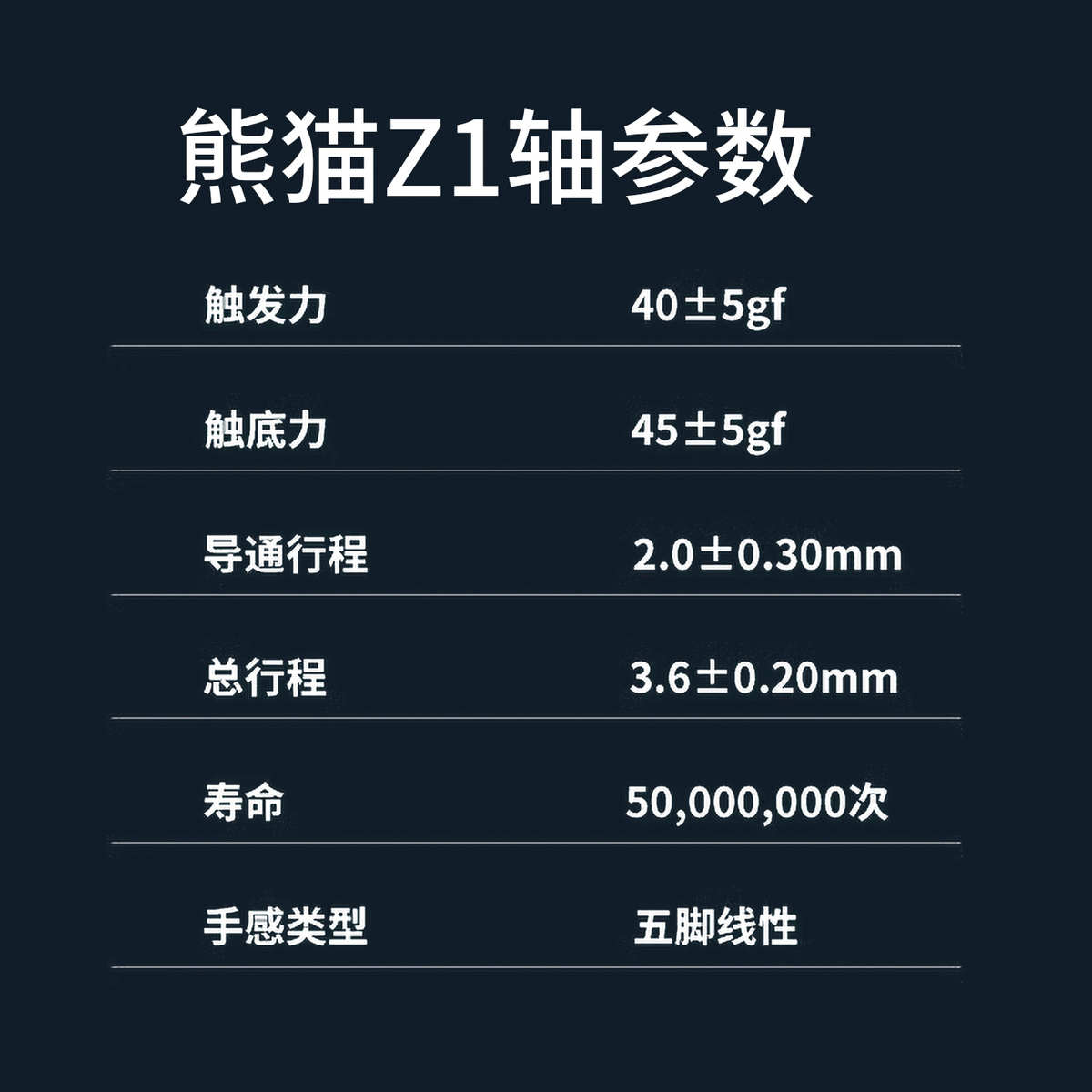 熊猫Z1轴HIFI麻将音POM材质客制化机械键盘轴体防尘热插拔精润