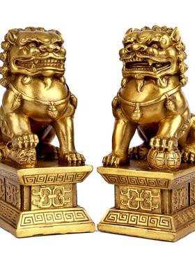 采购产品铜狮子饰品，铜狮子，家居用品一对，铜宫门狮子一对
