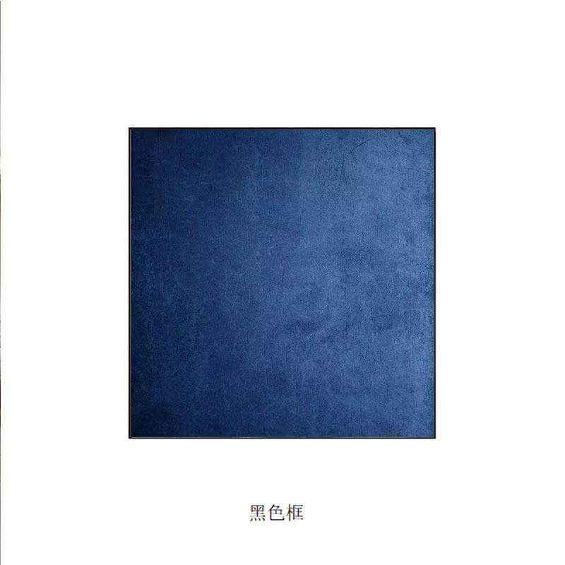 纯手绘油画克莱因蓝色客厅装饰画正方形抽象小众复古意式餐厅挂画