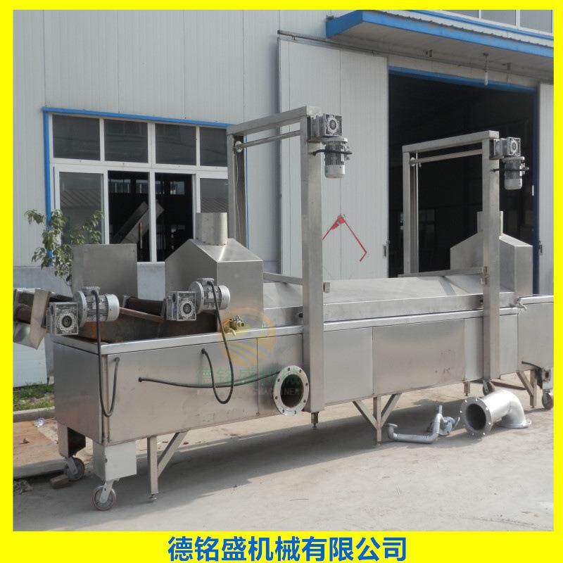 脆皮猪肉皮油炸流水线 小片腐竹油炸机 全自动洋葱圈油炸机