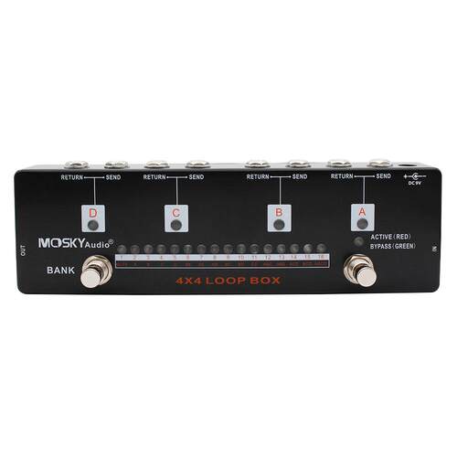 MOSKY 4X4 LOOP BOX 可视化 2个按键 16种编程效果器组合选择