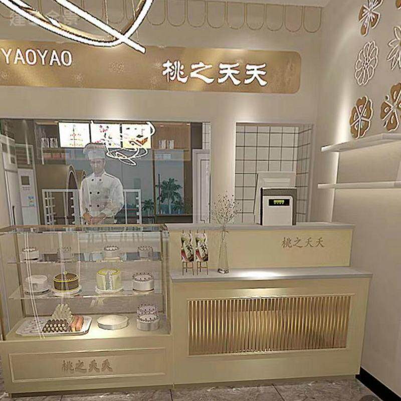 时尚010烘蛋糕店展示台甜透明中岛商用玻璃面包展柜焙柜茶点展品