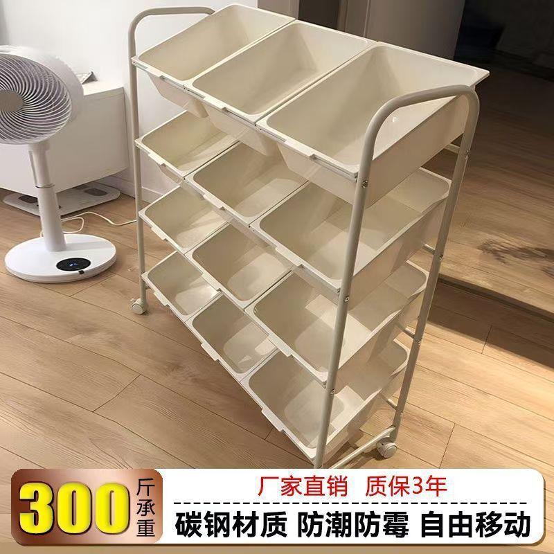 儿童玩具收纳架置物架多层客厅玩具书架二合一收纳推车幼儿园收纳