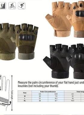 1Pair Tactical Fingerless Gloves for Men - Ideal for Outdoor