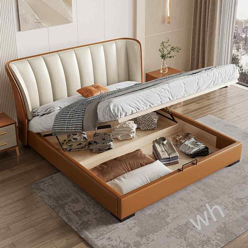 雯P1圣卡纳意式轻奢床现代简约小户型双人床主卧大床婚床软包床