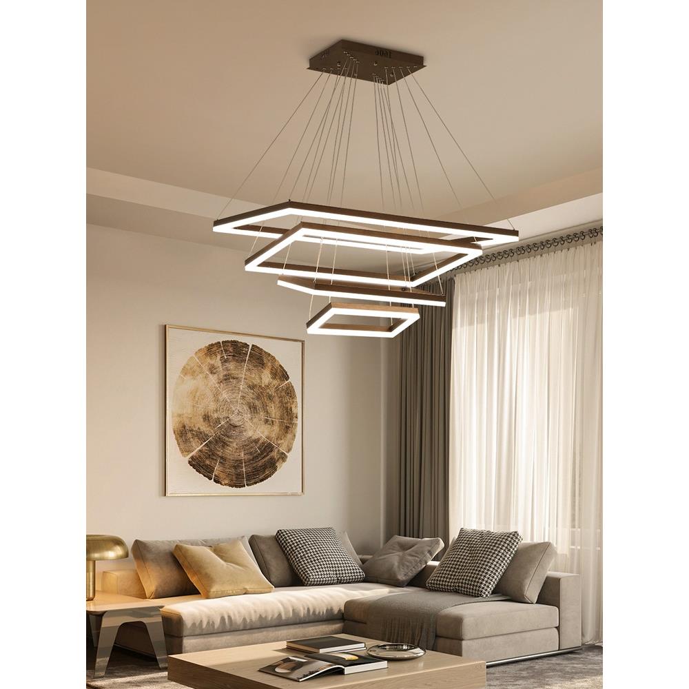 LED中空客厅吊灯loft吧台长方形现代个性楼梯灯商用艺术餐厅吊灯