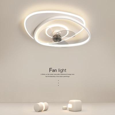 主卧室灯360度摇头风扇灯2025年新款儿童房间静音一体电扇吸顶灯