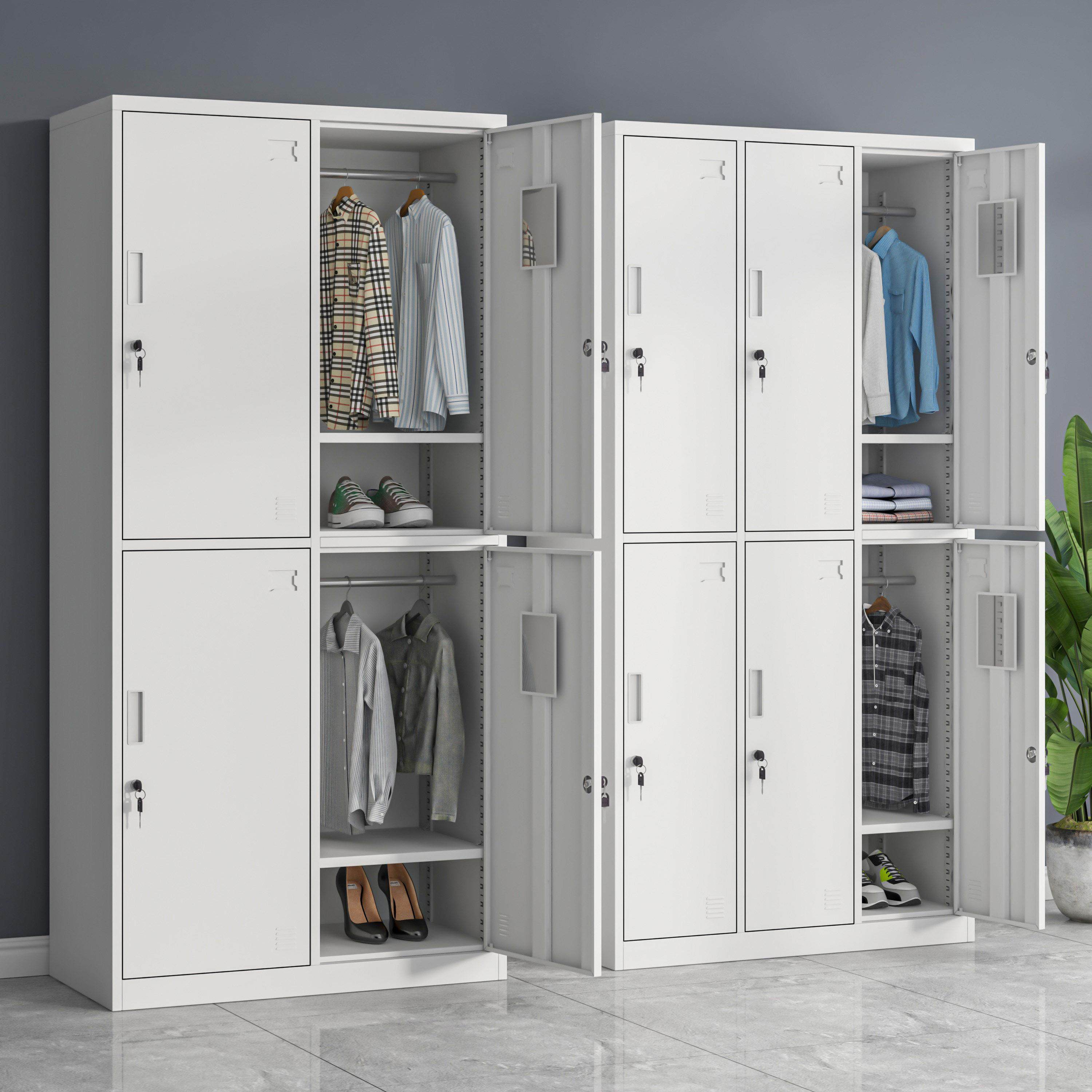 员工收纳柜更衣柜宿舍带锁铁皮衣柜浴室换衣柜多门柜鞋柜工厂碗盘,商业/办公家具,更衣柜,淘宝优惠券,粉丝福利购,淘宝优惠卷