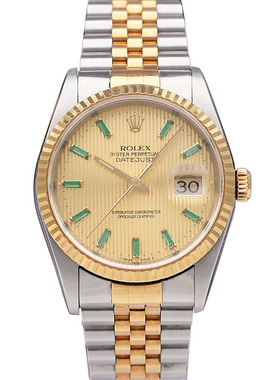 正品[9.8新]劳力士日志型后镶钻自动机械男表16233