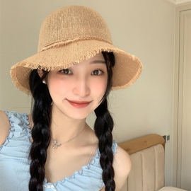 海边度假~夏季大檐防晒草帽女韩系甜美百搭户外遮阳渔夫帽潮