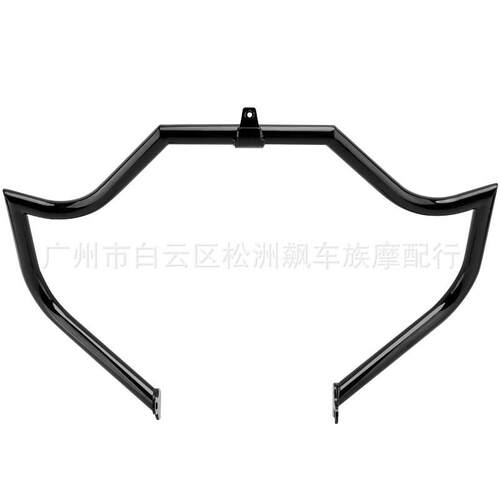 适用哈雷Touring 大滑翔 路王 黑色前大保险杠 羊角护杠 09-23